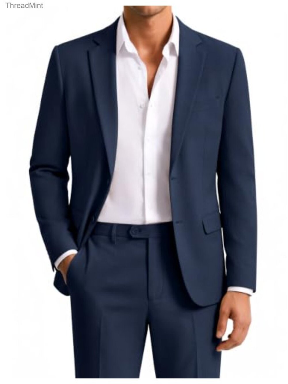 Men's 2 Piece Classic Fit Suit Set Notched Lapel Two-Button Formal Business